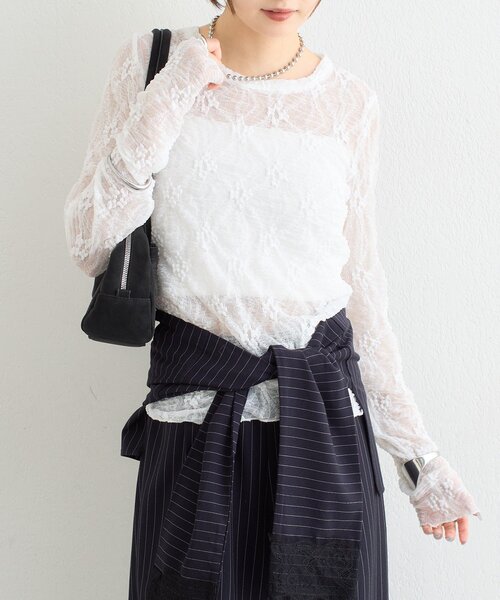 mystic(ミスティック)の「【ZOZO限定ITEM】フラワーレースロングTシャツ(Tシャツ/カットソー・レディース・ブラウン/オフホワイト・FREE)」の17枚目の写真