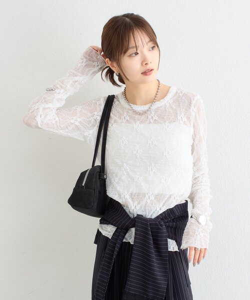 mystic(ミスティック)の「【ZOZO限定ITEM】フラワーレースロングTシャツ(Tシャツ/カットソー・レディース・ブラウン/オフホワイト・FREE)」の19枚目の写真