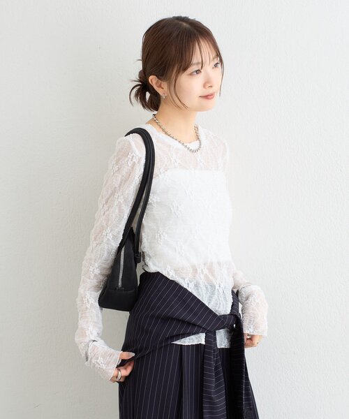 mystic(ミスティック)の「【ZOZO限定ITEM】フラワーレースロングTシャツ(Tシャツ/カットソー・レディース・ブラウン/オフホワイト・FREE)」の20枚目の写真