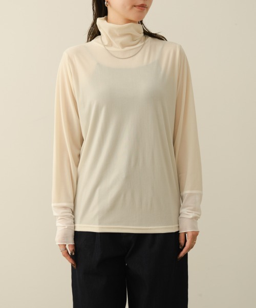 Bou Jeloud(ブージュルード)の「シアーベロアインナー(Tシャツ/カットソー・レディース・ブルー/グレー/オフホワイト/ブラック・FREE)」の16枚目の写真