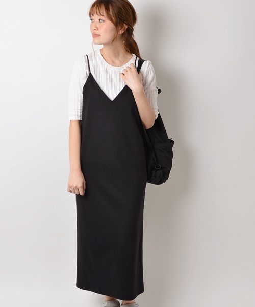 Khaju（カージュ）の「Khaju: カットキャミワンピ□（ワンピース・レディース・ブラック/グレー/ベージュ・ONE SIZE）」の4枚目の写真