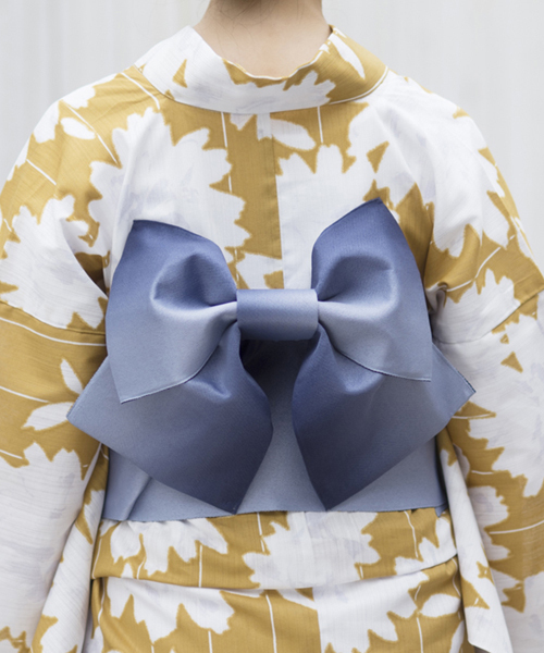 koe（コエ）の「【浴衣・作り帯・下駄 3点セット】花柄浴衣（浴衣・レディース・マスタード/ネイビー・FREE）」の8枚目の写真