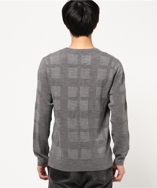BLACK LABEL CRESTBRIDGE(ブラックレーベル・クレストブリッジ)の「【PREMIUM COLLECTION】シャドークレストブリッジチェックニット(ニット/セーター・メンズ・ネイビー/オフホワイト/グレー/ブラック・L/M)」の5枚目の写真