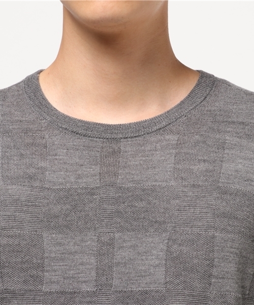BLACK LABEL CRESTBRIDGE(ブラックレーベル・クレストブリッジ)の「【PREMIUM COLLECTION】シャドークレストブリッジチェックニット(ニット/セーター・メンズ・ネイビー/オフホワイト/グレー/ブラック・L/M)」の6枚目の写真
