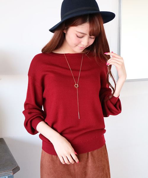 N.(N. Natural Beauty Basic)(エヌエヌナチュラルビューティーベーシック)の「WOOL BASIC ラウンドネックニット(ニット/セーター・レディース・ホワイト/ボルドー/ブラック/ベージュ/グレー/ブルー・MEDIUM)」の6枚目の写真