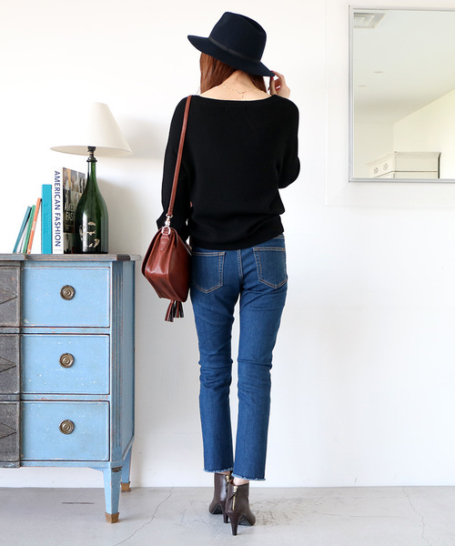 N.(N. Natural Beauty Basic)(エヌエヌナチュラルビューティーベーシック)の「WOOL BASIC ラウンドネックニット(ニット/セーター・レディース・ホワイト/ボルドー/ブラック/ベージュ/グレー/ブルー・MEDIUM)」の9枚目の写真