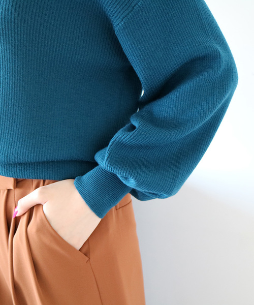 N.(N. Natural Beauty Basic)(エヌエヌナチュラルビューティーベーシック)の「WOOL BASIC ラウンドネックニット(ニット/セーター・レディース・ホワイト/ボルドー/ブラック/ベージュ/グレー/ブルー・MEDIUM)」の12枚目の写真