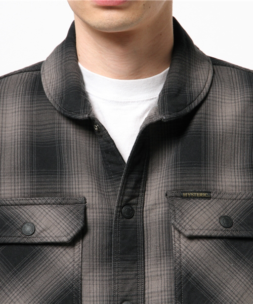 HYSTERIC GLAMOUR（ヒステリックグラマー）の「CPO SH（シャツ/ブラウス・メンズ・レッド系その他/グレー/チャコールグレー・SMALL/MEDIUM/LARGE）」の6枚目の写真