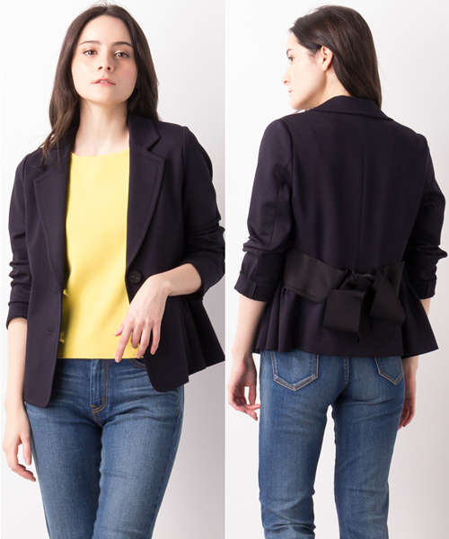 Lanvin En Bleu ランバンオンブルー の バックリボンジャケット テーラードジャケット Wear