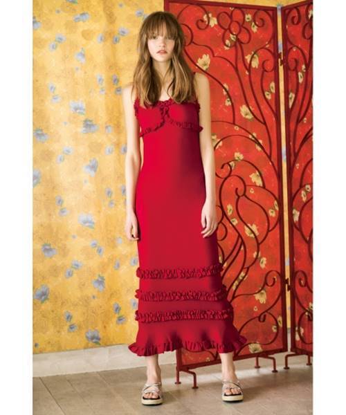 Lily Brown リリーブラウン の フリルニットワンピース ワンピース Wear