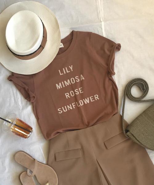 Jewel Changes（ジュエルチェンジズ）の「〓【雑誌掲載】★JC フラワーロゴプリント Tシャツ / 【JJ掲載】（Tシャツ/カットソー・レディース・オフホワイト/グレー/ブラウン/ライトブルー・FREE）」の3枚目の写真