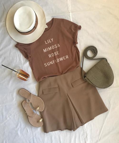 Jewel Changes（ジュエルチェンジズ）の「〓【雑誌掲載】★JC フラワーロゴプリント Tシャツ / 【JJ掲載】（Tシャツ/カットソー・レディース・オフホワイト/グレー/ブラウン/ライトブルー・FREE）」の22枚目の写真