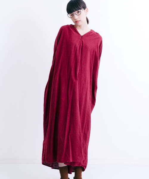 MERLOT(メルロー)の「コットンネルスキッパーシャツワンピース1196(シャツワンピース・レディース・ブラック/グリーン/ワイン/オフホワイト/キャメル・FREE)」の1枚目の写真