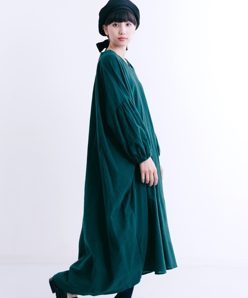 MERLOT(メルロー)の「コットンネルスキッパーシャツワンピース1196(シャツワンピース・レディース・ブラック/グリーン/ワイン/オフホワイト/キャメル・FREE)」の4枚目の写真