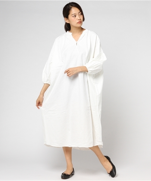 MERLOT(メルロー)の「コットンネルスキッパーシャツワンピース1196(シャツワンピース・レディース・ブラック/グリーン/ワイン/オフホワイト/キャメル・FREE)」の13枚目の写真