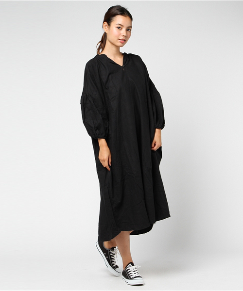 MERLOT(メルロー)の「コットンネルスキッパーシャツワンピース1196(シャツワンピース・レディース・ブラック/グリーン/ワイン/オフホワイト/キャメル・FREE)」の14枚目の写真
