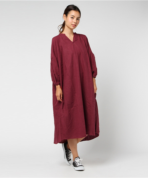 MERLOT(メルロー)の「コットンネルスキッパーシャツワンピース1196(シャツワンピース・レディース・ブラック/グリーン/ワイン/オフホワイト/キャメル・FREE)」の17枚目の写真