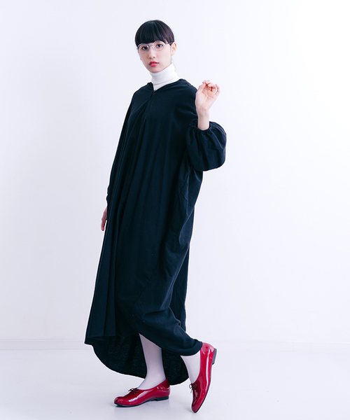 MERLOT(メルロー)の「コットンネルスキッパーシャツワンピース1196(シャツワンピース・レディース・ブラック/グリーン/ワイン/オフホワイト/キャメル・FREE)」の20枚目の写真