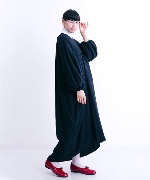 MERLOT(メルロー)の「コットンネルスキッパーシャツワンピース1196(シャツワンピース・レディース・ブラック/グリーン/ワイン/オフホワイト/キャメル・FREE)」の21枚目の写真