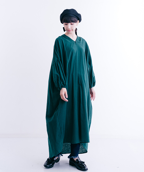MERLOT(メルロー)の「コットンネルスキッパーシャツワンピース1196(シャツワンピース・レディース・ブラック/グリーン/ワイン/オフホワイト/キャメル・FREE)」の22枚目の写真