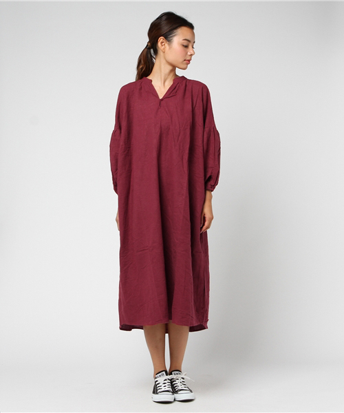 MERLOT(メルロー)の「コットンネルスキッパーシャツワンピース1196(シャツワンピース・レディース・ブラック/グリーン/ワイン/オフホワイト/キャメル・FREE)」の12枚目の写真
