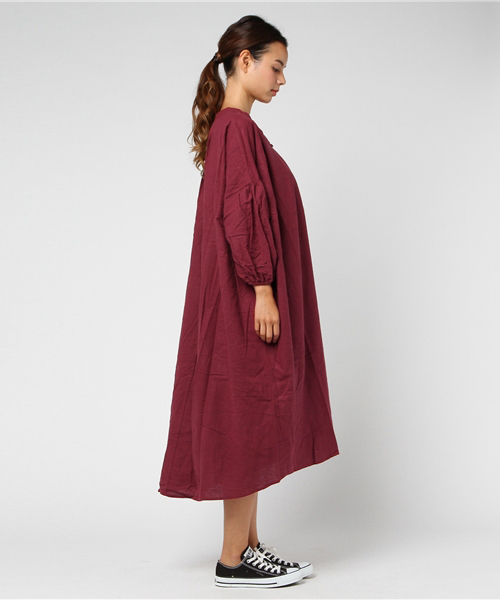 MERLOT(メルロー)の「コットンネルスキッパーシャツワンピース1196(シャツワンピース・レディース・ブラック/グリーン/ワイン/オフホワイト/キャメル・FREE)」の10枚目の写真