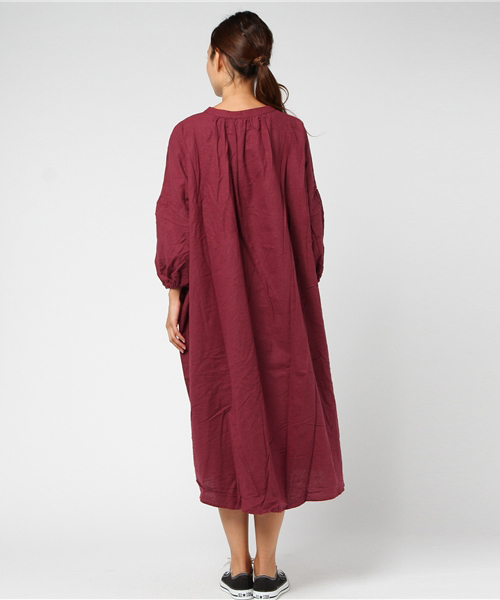 MERLOT(メルロー)の「コットンネルスキッパーシャツワンピース1196(シャツワンピース・レディース・ブラック/グリーン/ワイン/オフホワイト/キャメル・FREE)」の8枚目の写真