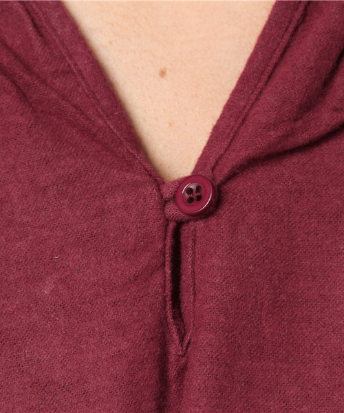 MERLOT(メルロー)の「コットンネルスキッパーシャツワンピース1196(シャツワンピース・レディース・ブラック/グリーン/ワイン/オフホワイト/キャメル・FREE)」の9枚目の写真