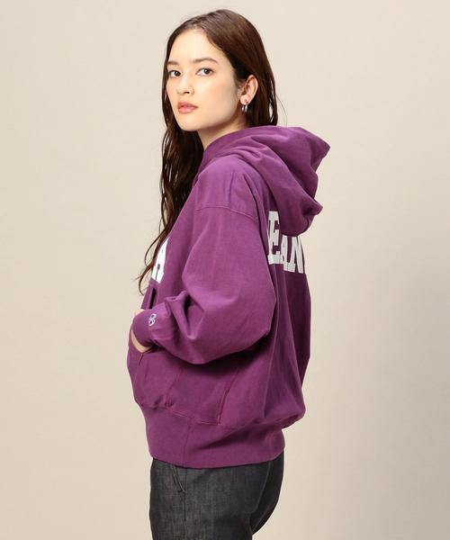 AMERICANA（アメリカーナ）の「＜Americana（アメリカーナ）＞ビッグシルエットフーディ：（パーカー・レディース・オリーブ/パープル・FREE）」の2枚目の写真