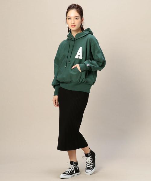 AMERICANA（アメリカーナ）の「＜Americana（アメリカーナ）＞ビッグシルエットフーディ：（パーカー・レディース・オリーブ/パープル・FREE）」の6枚目の写真
