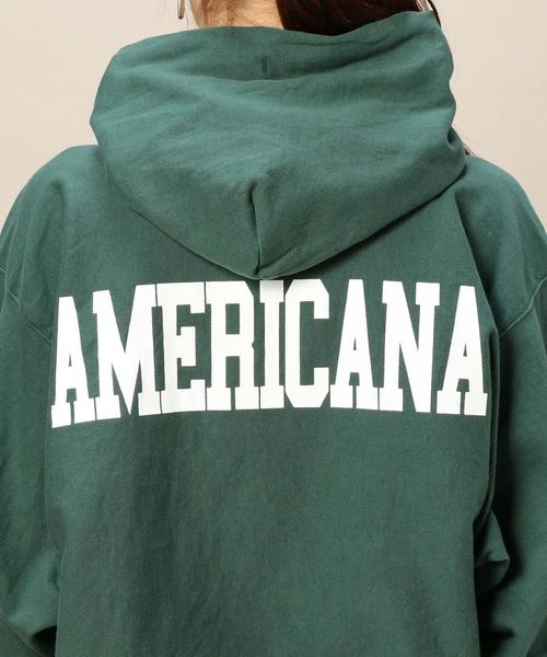 AMERICANA（アメリカーナ）の「＜Americana（アメリカーナ）＞ビッグシルエットフーディ：（パーカー・レディース・オリーブ/パープル・FREE）」の13枚目の写真