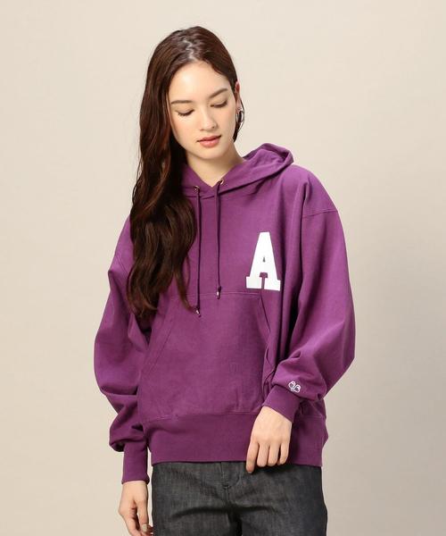 AMERICANA（アメリカーナ）の「＜Americana（アメリカーナ）＞ビッグシルエットフーディ：（パーカー・レディース・オリーブ/パープル・FREE）」の10枚目の写真