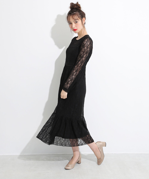 one after another NICE CLAUP(ワンアフターアナザーナイスクラップ)の「きれいめレースワンピース(ワンピース・レディース・オフホワイト/ブラック/ベージュ・FREE)」の10枚目の写真