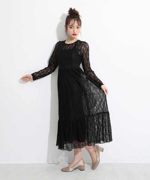 one after another NICE CLAUP(ワンアフターアナザーナイスクラップ)の「きれいめレースワンピース(ワンピース・レディース・オフホワイト/ブラック/ベージュ・FREE)」の16枚目の写真