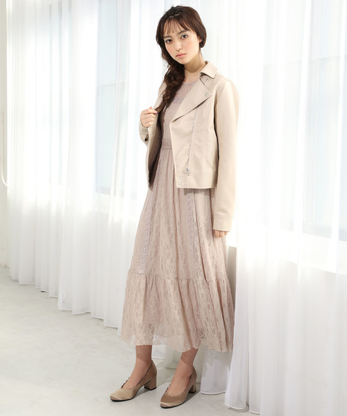 one after another NICE CLAUP(ワンアフターアナザーナイスクラップ)の「きれいめレースワンピース(ワンピース・レディース・オフホワイト/ブラック/ベージュ・FREE)」の9枚目の写真