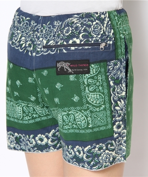 BEAMS BOY（ビームスボーイ）の「△WILD THINGS / バンダナプリント ショーツ（その他パンツ・レディース・グリーン・X-SMALL）」の5枚目の写真