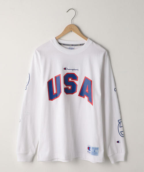 Champion（チャンピオン）の「Champion ( チャンピオン ) ロゴロングスリーブカットソー（Tシャツ/カットソー・レディース・ホワイト/ネイビー・SMALL）」の7枚目の写真