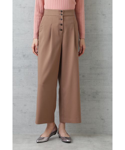 NATURAL BEAUTY BASIC(ナチュラルビューティーベーシック)の「【CanCam 11月号掲載】フロントボタンワイドパンツ(その他パンツ・レディース・グリーン/キャメル・SMALL/MEDIUM/LARGE/X-SMALL)」の3枚目の写真