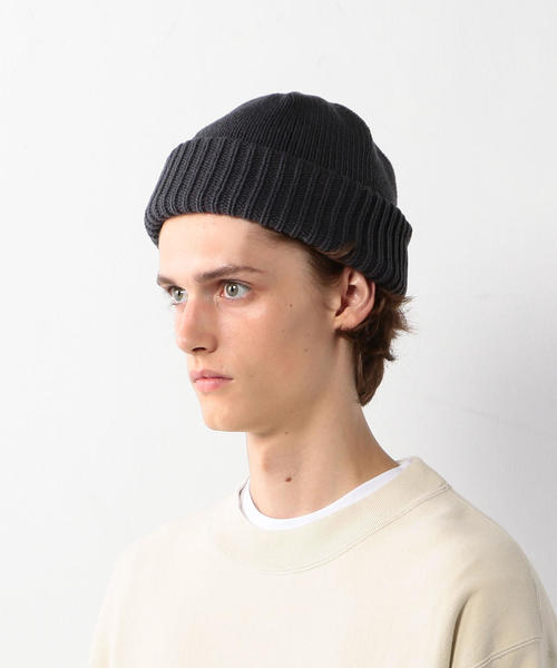 crepuscule（クレプスキュール）の「＜crepuscule＞COTTON KNIT CAP Ⅰ/ニットキャップΨ（ニットキャップ/ビーニー・メンズ・グレー/ブラック/ダークグレー・FREE）」の8枚目の写真
