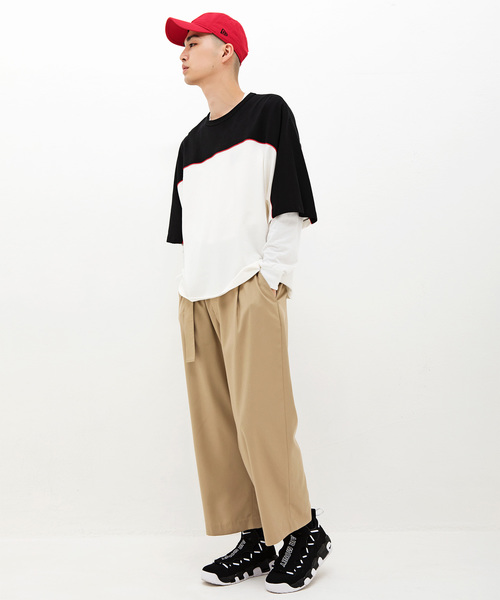 WEGO(ウィゴー)の「WEGO/【2点セット】ベルト付きストレッチワイドスラックス(スラックス・メンズ・ブラック/ベージュ/ワイン/ダークグレー・SMALL/MEDIUM/LARGE)」の15枚目の写真