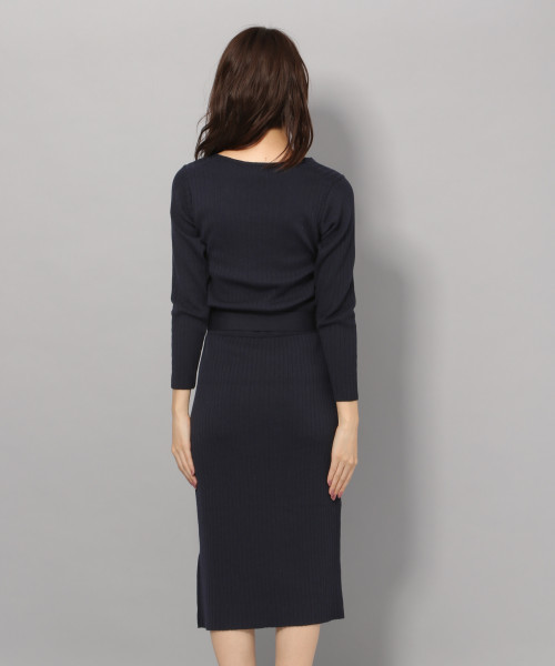 Andemiu（アンデミュウ）の「リブＩラインニットワンピース7分袖811853（ワンピース・レディース・グリーン/モカ/ネイビー・FREE）」の10枚目の写真