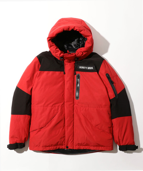 schott(ショット)の「Schott/ショット 2TONE SNORKEL DOWN PARKA/ツートーン シュノーケル ダウンパーカー(ダウンジャケット/コート)」|レッド