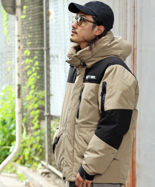 schott(ショット)の「Schott/ショット 2TONE SNORKEL DOWN PARKA/ツートーン シュノーケル ダウンパーカー(ダウンジャケット/コート)」|カーキ