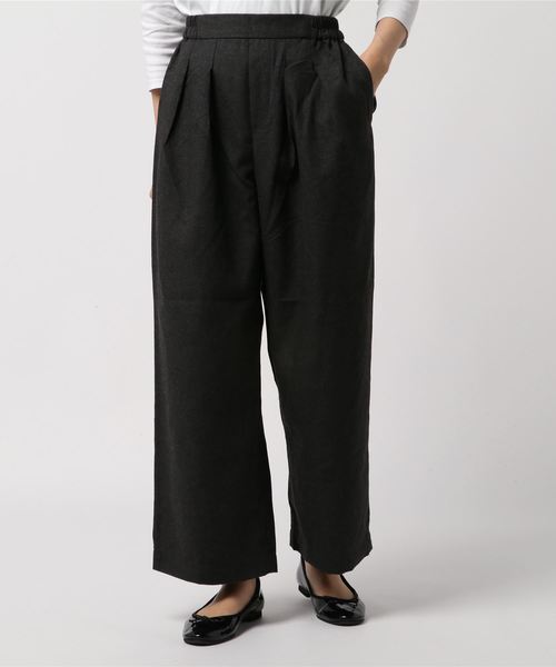 AMERICAN HOLIC（アメリカンホリック）の「・起毛タックワイドパンツ（その他パンツ・レディース・チャコールグレー/ブラック/ベージュ/キャメル/その他8/チェック/ブラック系その他3/ベージュ系その他4・M/L）」の4枚目の写真