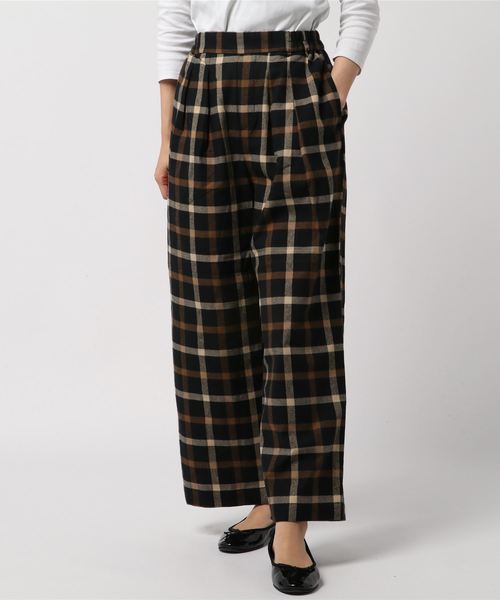 AMERICAN HOLIC（アメリカンホリック）の「・起毛タックワイドパンツ（その他パンツ・レディース・チャコールグレー/ブラック/ベージュ/キャメル/その他8/チェック/ブラック系その他3/ベージュ系その他4・M/L）」の3枚目の写真