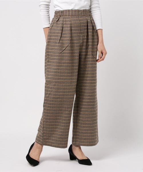 AMERICAN HOLIC（アメリカンホリック）の「・起毛タックワイドパンツ（その他パンツ・レディース・チャコールグレー/ブラック/ベージュ/キャメル/その他8/チェック/ブラック系その他3/ベージュ系その他4・M/L）」の5枚目の写真