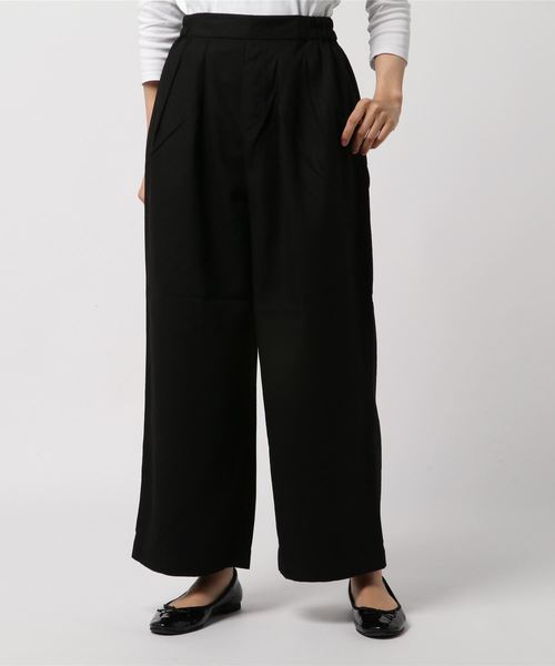 AMERICAN HOLIC（アメリカンホリック）の「・起毛タックワイドパンツ（その他パンツ・レディース・チャコールグレー/ブラック/ベージュ/キャメル/その他8/チェック/ブラック系その他3/ベージュ系その他4・M/L）」の2枚目の写真