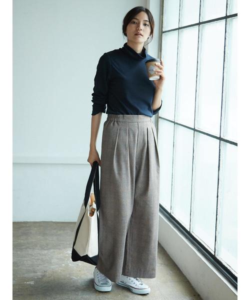 AMERICAN HOLIC（アメリカンホリック）の「・起毛タックワイドパンツ（その他パンツ・レディース・チャコールグレー/ブラック/ベージュ/キャメル/その他8/チェック/ブラック系その他3/ベージュ系その他4・M/L）」の11枚目の写真