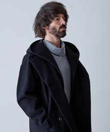 kazuyuki kumagai カシミア混ニットフラノ3レイヤーロングコート KAZUYUKI KUMAGAI カシミヤ混ニットフラノ3レイヤー ロング