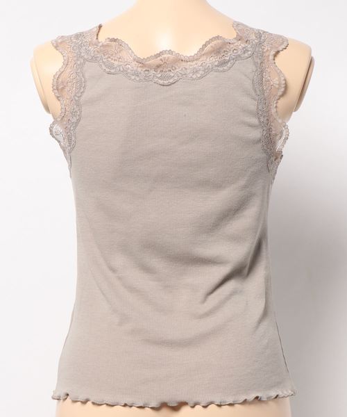one after another NICE CLAUP（ワンアフターアナザーナイスクラップ）の「リボン付き レースタンク（タンクトップ・レディース・ダークブラウン/オフホワイト/アイボリー/グレイッシュベージュ/ライトベージュ/スモークピンク/モカ・FREE）」の15枚目の写真